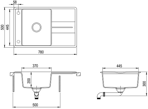 Кухонная мойка AquaSanita BELLA SQB101 (черный металлик)